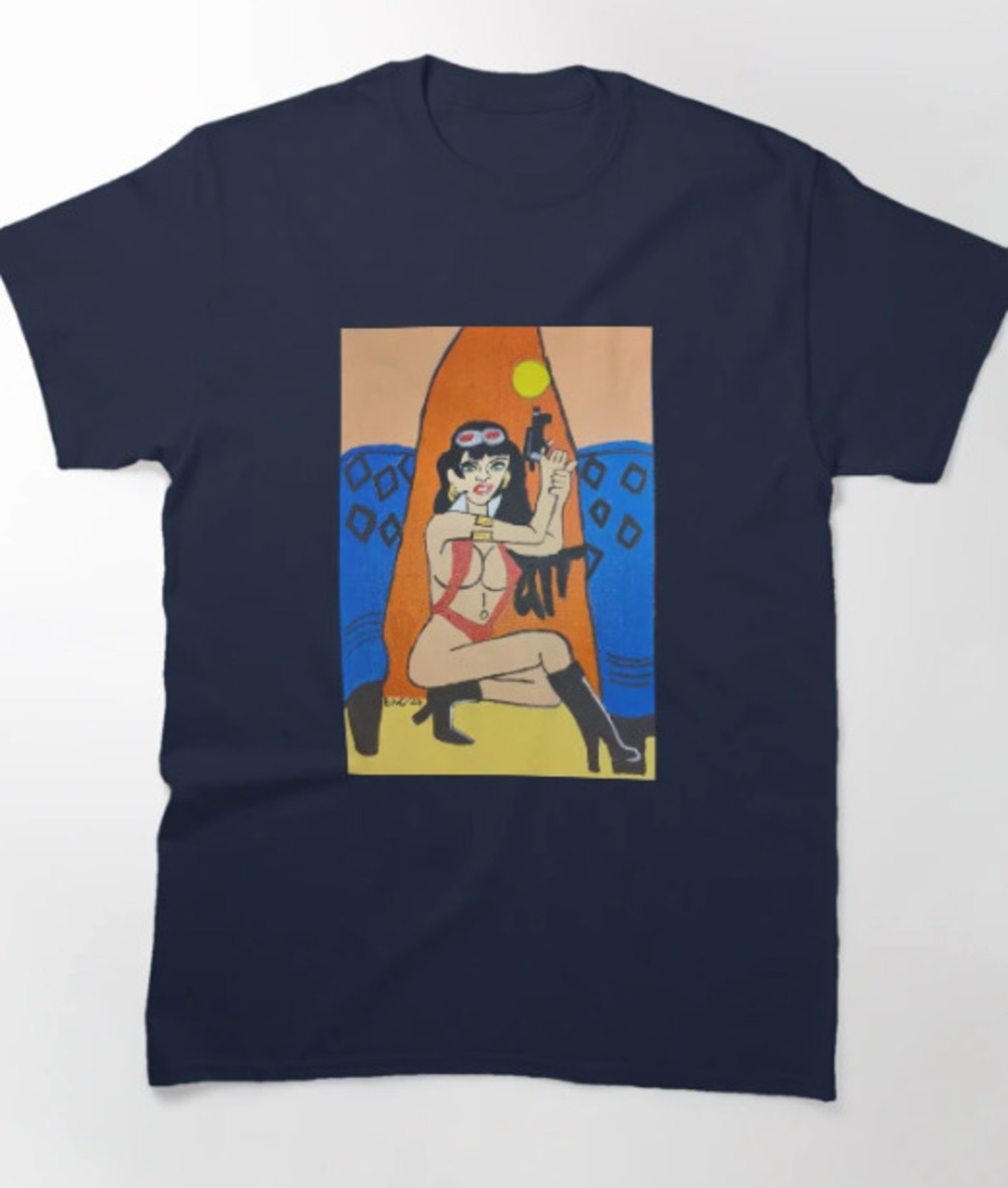 Vampirella Showdown Classic T Shirt Navy